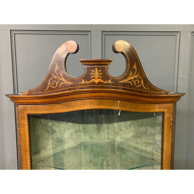 Inlaid Mahogany Corner Cabinet, 1900s For Sale - Image 6 of 9