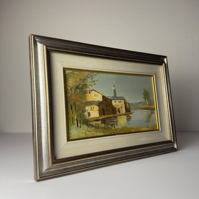 Original Landscape Oil Painting, Italy 1960s, signed, framed. The artwork is in very good vintage condition. There is a...