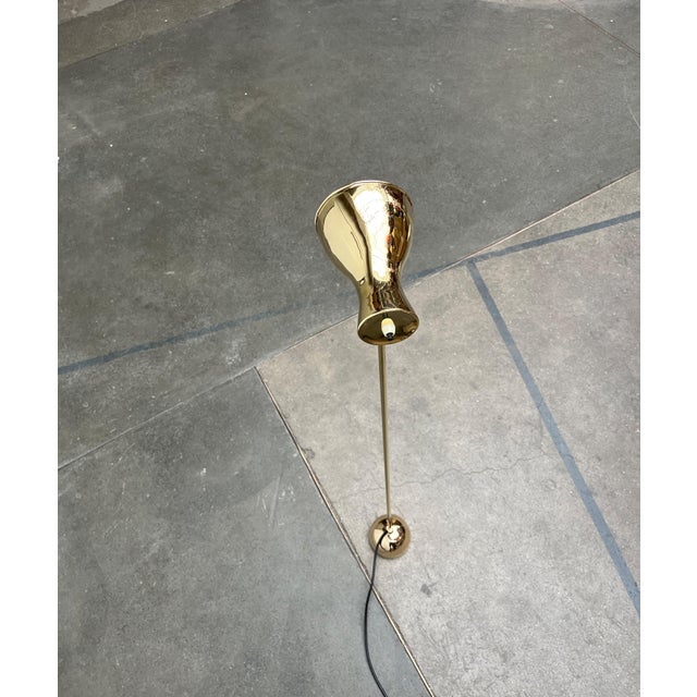 Black Mid-Century Swiss Brass Minimalist Floor Lamp by Dieter Schulz for Wohnbedarf Ag, 1950s For Sale - Image 8 of 18