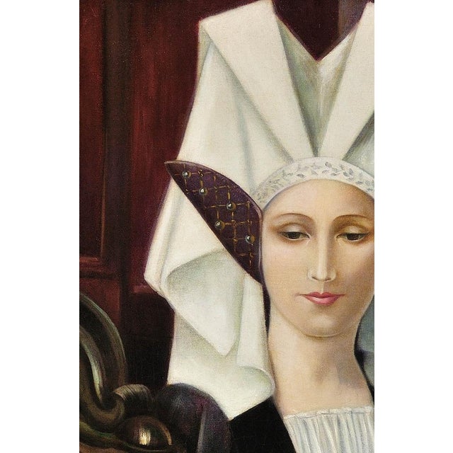After Edgard Maxence, Liturgical Costume, 1910s, Oil on Canvas For Sale - Image 5 of 18