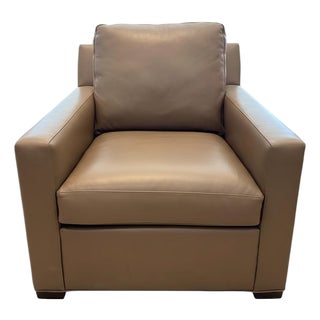 New Hancock & Moore Brown Leather Club Lounge Chair For Sale