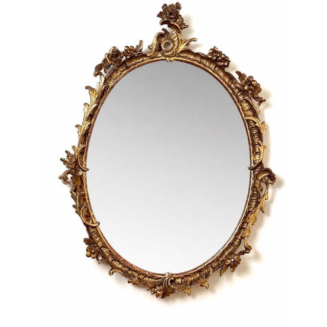 Rococo French Rococo Hand-Carved Giltwood Mirror, 19th Century For Sale - Image 3 of 18