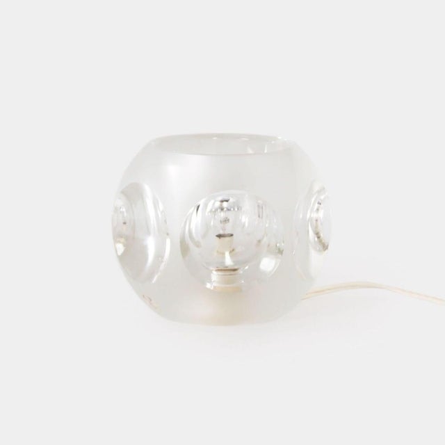 Ice Cube Table Lamp in Etched Crystal Glass from Peill & Putzler, Germany, 1980s For Sale - Image 8 of 9