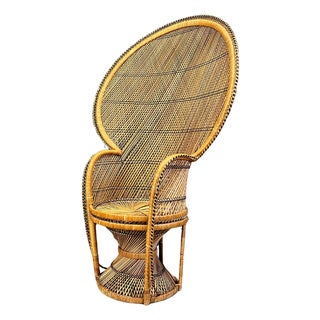 Vintage Wicker Peacock Chair, 1970s For Sale