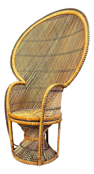 Vintage Wicker Peacock Chair, 1970s