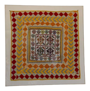 Early 20th Century India Gujarat Saurashta Ethnic Beaded Textile Framed