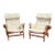 Vintage Pair of Pernilla Lounge Chairs by Bruno Mathsson for Dux in Faux Lambswool, 1970's For Sale