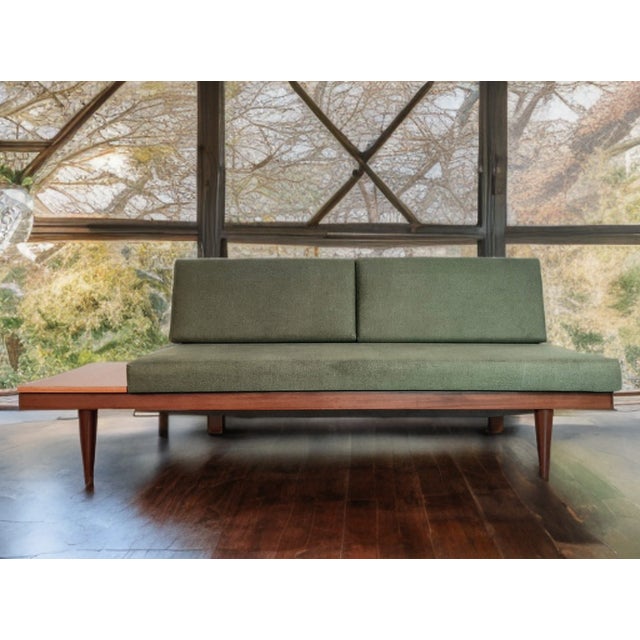 Mid-Century Scandinavian Lettvint Daybed in Teak and Green Fabric by Ingmar Relling for Ekornes, 1960s, in Restored...