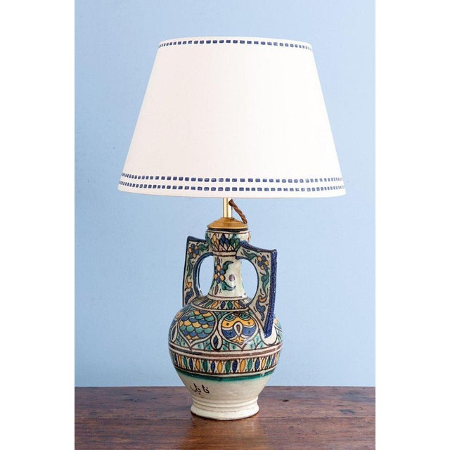 Tunisian Double-Handle Vase Table Lamp For Sale - Image 3 of 12