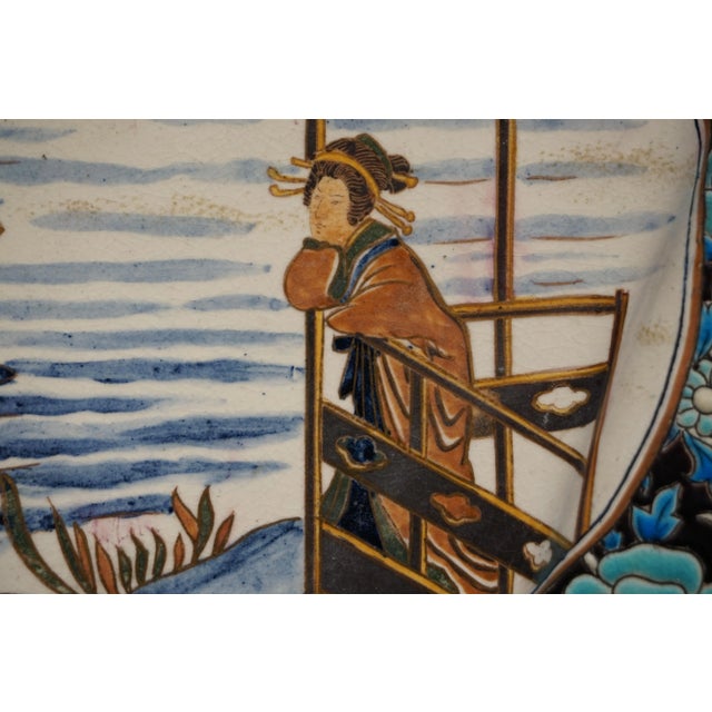 1875 Antique French Longwy Style Centerpiece Flower Vase by Gien For Sale - Image 12 of 13