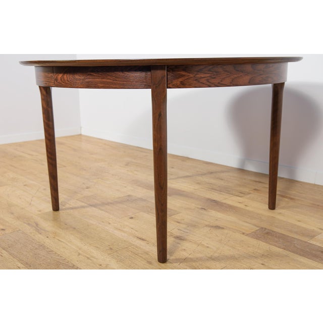 Mid-Century Round Rosewood Extendable Dining Table, Denmark, 1960s For Sale - Image 17 of 18