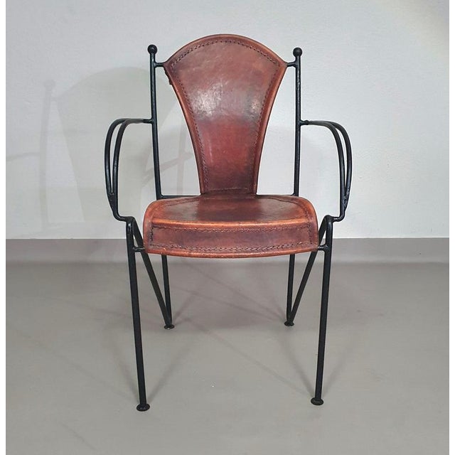 Chairs in Leather and Wrought Iron, Set of 24 For Sale - Image 4 of 18