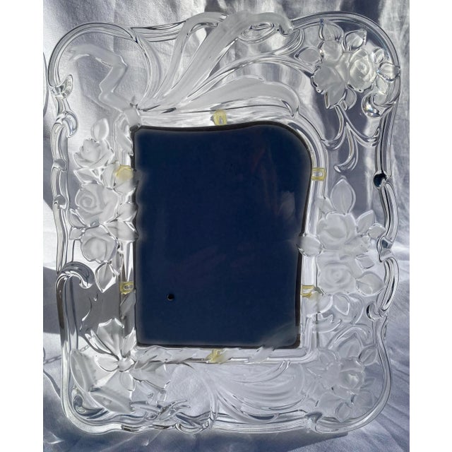 Transparent Vintage Mikasa Crystal “Victorian” Frosted & Clear Photo Frame Mint Condition For Sale - Image 8 of 11