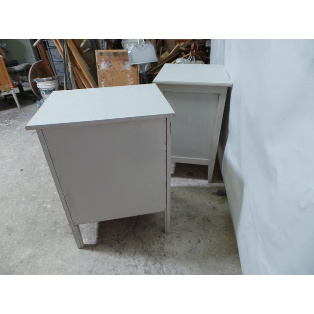Antique White Gustavian Style 3 Drawer Nightstands For Sale - Image 8 of 9