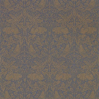 Morris & Co Pure Brer Rabbit Wallpaper in Ink/Gold For Sale