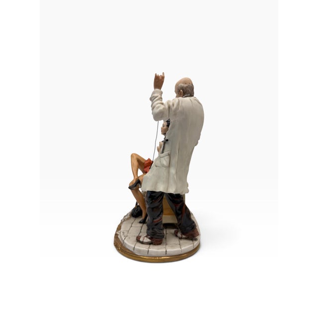 White Vintage Mid-Century Italian Capodimonte Porcelain Sculpture "La Paziente" by Tiziano Galli for Stefanello Studio For Sale - Image 8 of 9