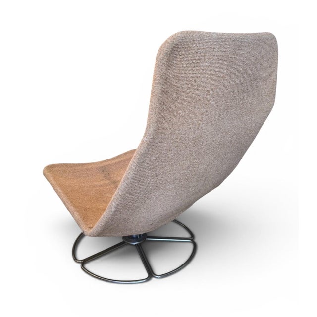 Low Danish Sling Chair in Skiaccio Fabric with Chrome Base, 1970 For Sale - Image 4 of 6