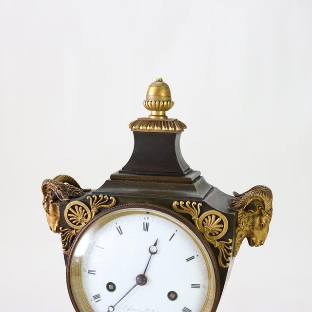Early 19th Century Antique Lefèvre DeBelle French Empire Ebonized & Gilt Bronze Mantle Clock C1820 For Sale - Image 5 of 10