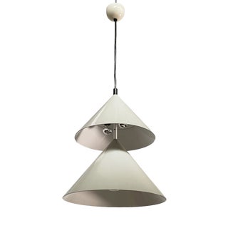 Italian Modern Gray Metal Pascal Chandelier by Vico Magistretti for Oluce, 1980s For Sale
