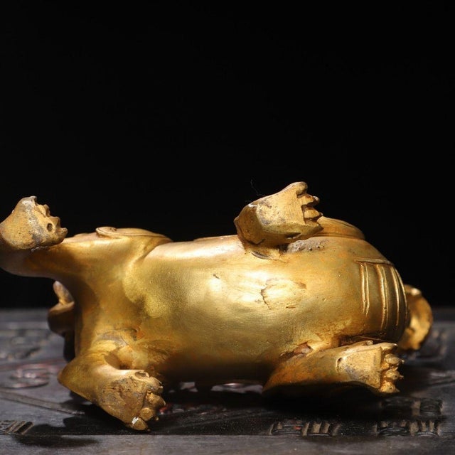 Late 19th Century Gilt Bronze Mythical Beast Statue, 0.92kg For Sale - Image 9 of 9