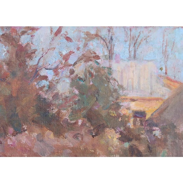 Realism Vintage Ukrainian Impressionist Painting, Rural Autumn Landscape, 1970s 22-30 For Sale - Image 3 of 6