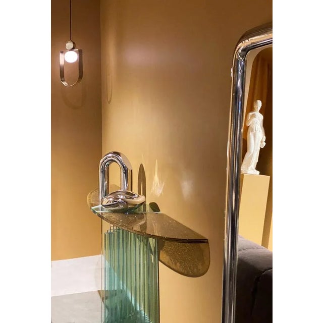 1980s Glass Console Table by Luigi Massoni for Gallotti & Radice, 1980s For Sale - Image 5 of 8