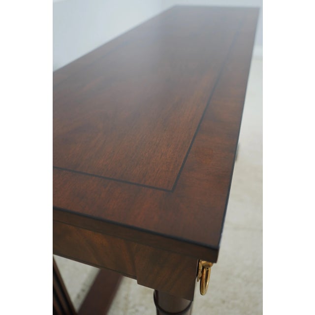 1990s Baker Neoclassical Mahogany Console Table W. Paw Feet For Sale - Image 5 of 12