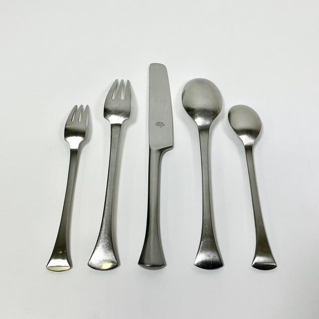 1986 Vintage Danish Boho Chic Dansk Thistle Stainless Steel Flatware, 8 Place Setting - 42 Total Pieces For Sale - Image 6 of 14