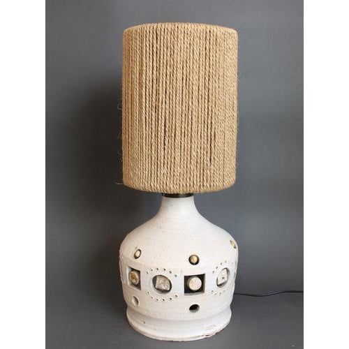 1970s Vintage French Ceramic Table Lamp attributed to Georges Pelletier, 1970s For Sale - Image 5 of 18