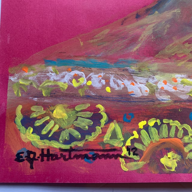 Abstract Contemporary Original E.J.Hartmann Abstract Expressionist Portrait Painting Signed For Sale - Image 3 of 4