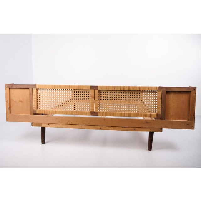 Model GE 701 Double Bed in Teak with Cane Weaving by Hans J. Wegner for Getama, 1950s For Sale - Image 12 of 14