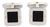 Mid 20th Century Pair of Baraka 18k White Gold Onyx Square Cufflinks For Sale