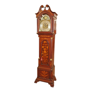 19th Century English Mahogany Inlaid Tall Case Grandfather Clock j.c Jennens