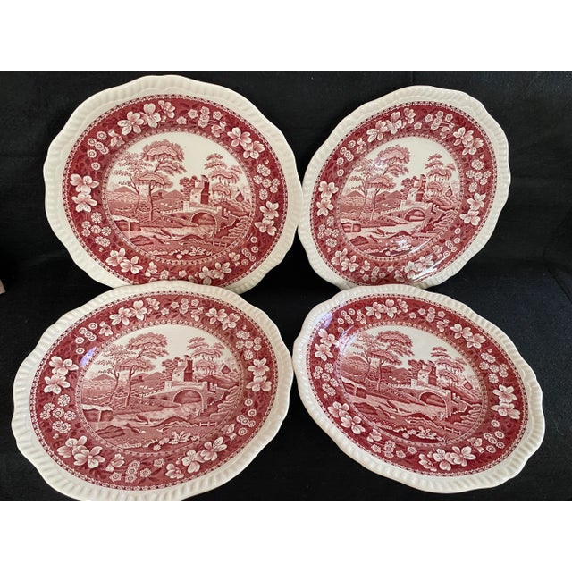 Rare Find; Spode “Pink Tower” Design English Transferware Design Dinner