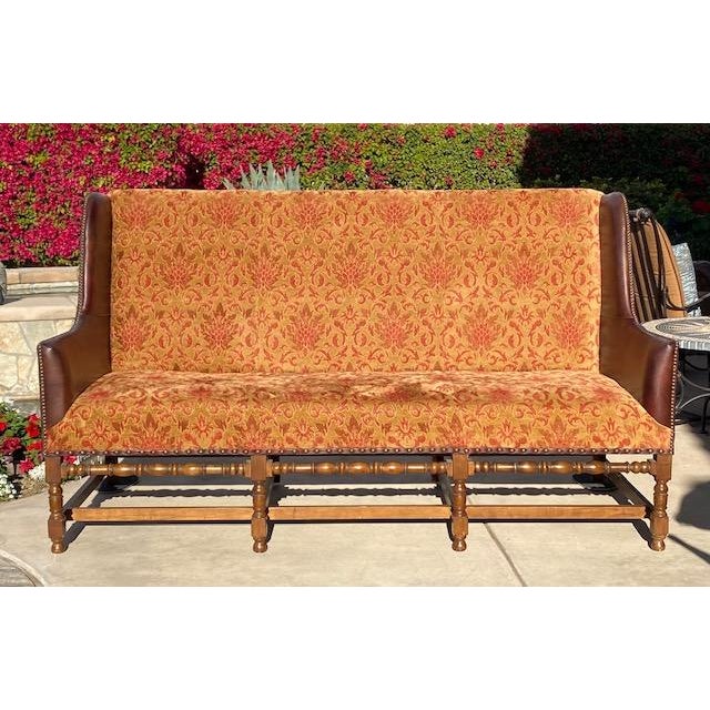 Reproduction Tuscany Style Hand Carved Open Leg Sofa Attributed to Century Furniture For Sale - Image 9 of 10