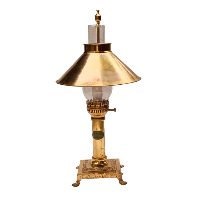 Vintage Orient Express Table Lamp - Brass Railroad Inspired Design, c.1980 For Sale