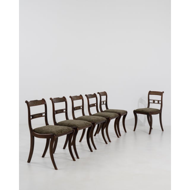 Wood 19th Century Set Of Six Regency Sabre-Leg Chairs For Sale - Image 7 of 18