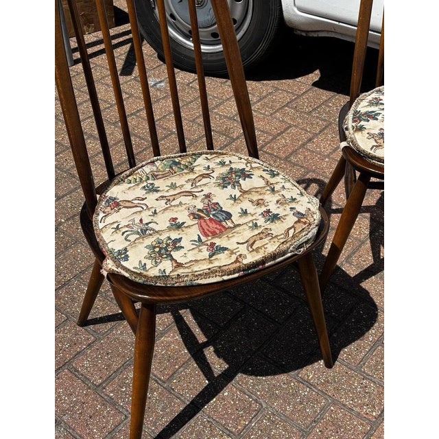 Vintage Oak Dining Chairs from Ercol, Set of 4 For Sale - Image 5 of 11
