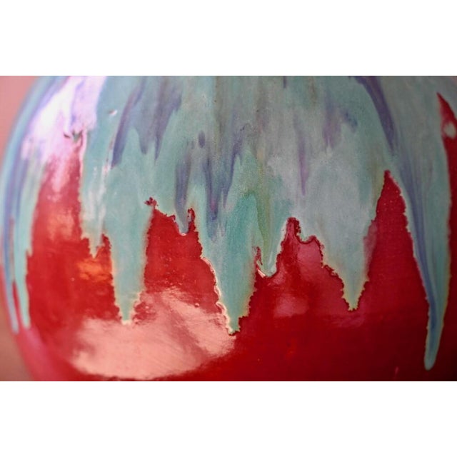 Black Large Art Nouveau Red Vase from CAB Céramique d'Art de Bordeaux, 1920s For Sale - Image 8 of 11