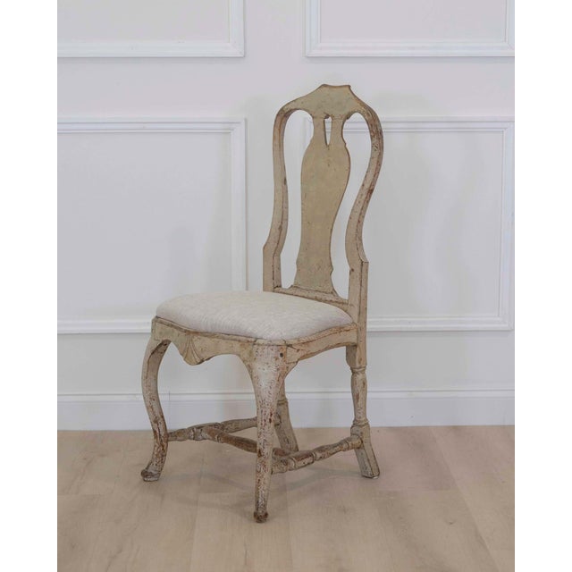 Swedish 18th Century Rococo Painted Chair For Sale - Image 4 of 6