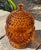 Art Deco Vintage Amber Hobnail Lidded Art Glass Candy Jar For Sale - Image 3 of 8