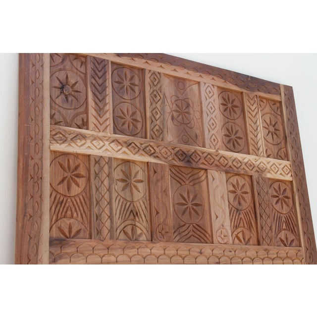 Reclaimed Teak Folk Carving Spanish Colonial Door For Sale - Image 9 of 10