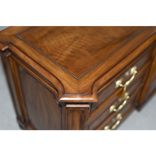 Mid Century French Regency Burled Walnut 9-Drawer Dresser With Brass Hardware by Karges Indiana For Sale - Image 11 of 14