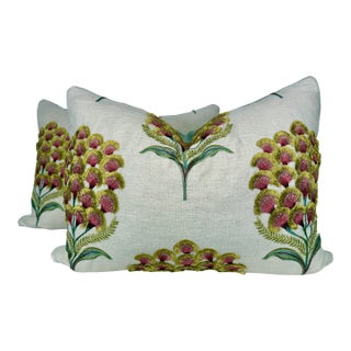Shumacher "Aurelia Embroidery" in Natural 18"x24" Pillows-a Pair For Sale