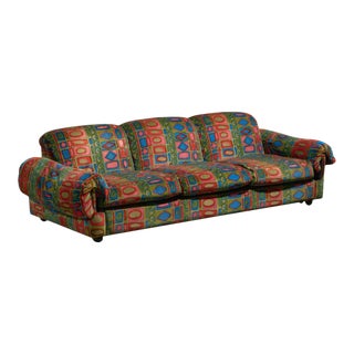 Velvet Patterned Sofa by Jack Lenor Larsen For Sale