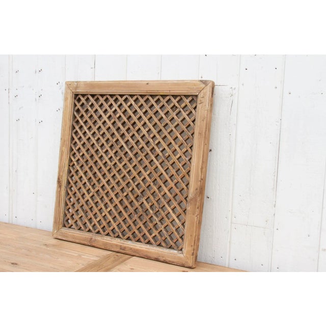 Wood Bleached Wood Antique Lattice Window For Sale - Image 7 of 9