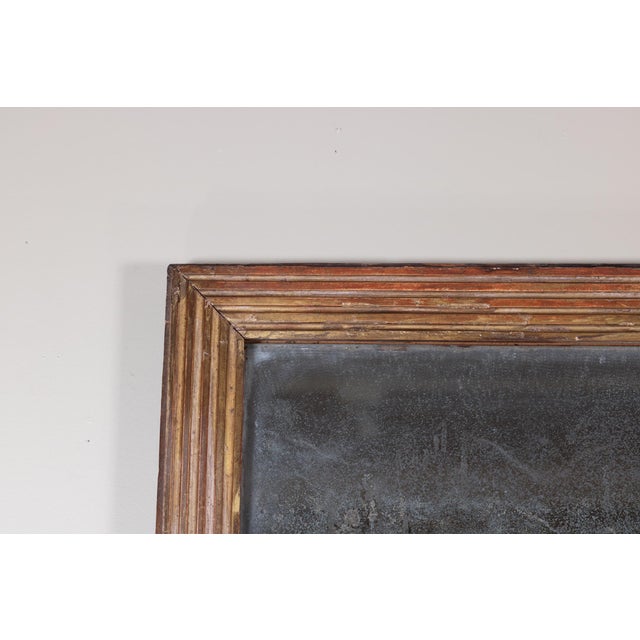French French Fluted Giltwood Mirror Frame With Original Mercury Plate, Circa 1860 For Sale - Image 3 of 8