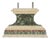Antique White and Green Lacquered Wooden Pedestal Base with Faux Marble, 1700s For Sale