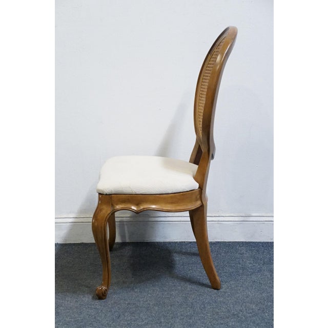 White Furniture White of Mebane Country French Provincial Caned Round Back Dining Side Chair For Sale - Image 4 of 7