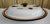 collectible vintage 1960s Georges Briard covered casserole dish, the Ambrosia pattern, black and white enamel with painted...